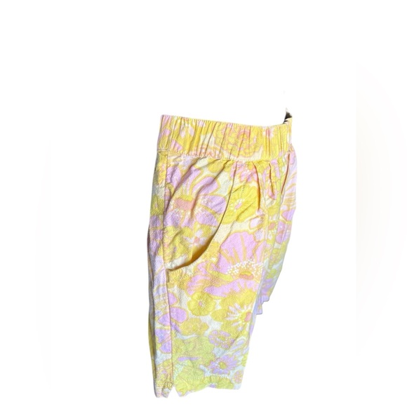 Free People palo duro relaxed fit in Yellow & Pink retro Floral Bermuda’s sz XS - Picture 8 of 9